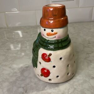 Ceramic Snowman Votive/tea light candle holder